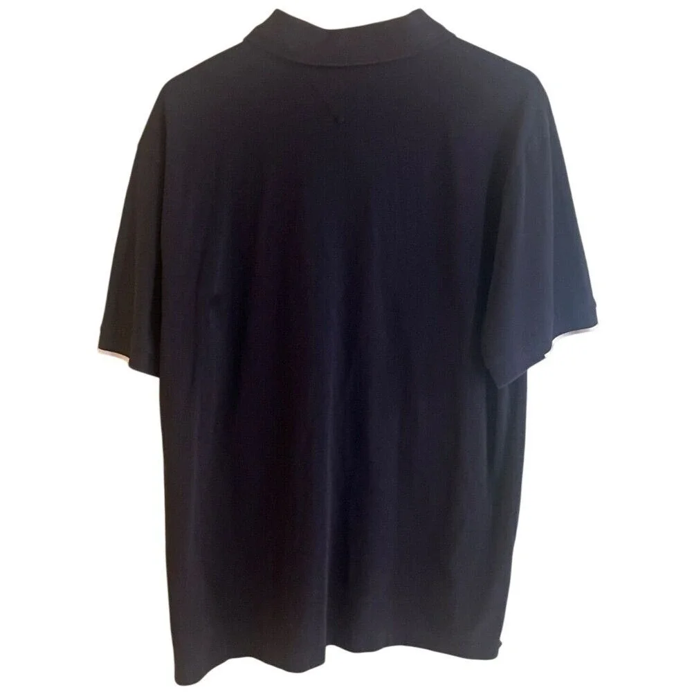 VTG Tommy Hilfiger Navy Blue Embroidered Big Logo Short Sleeve Polo Shirt‎ XXL